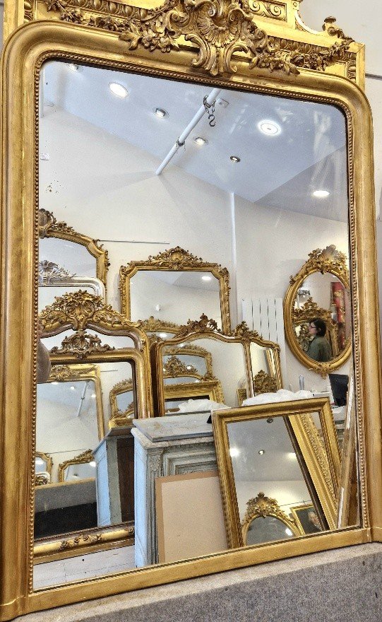 Louis Philippe Mirror With Fireplace Glass Decoration 117*170 Cm-photo-3