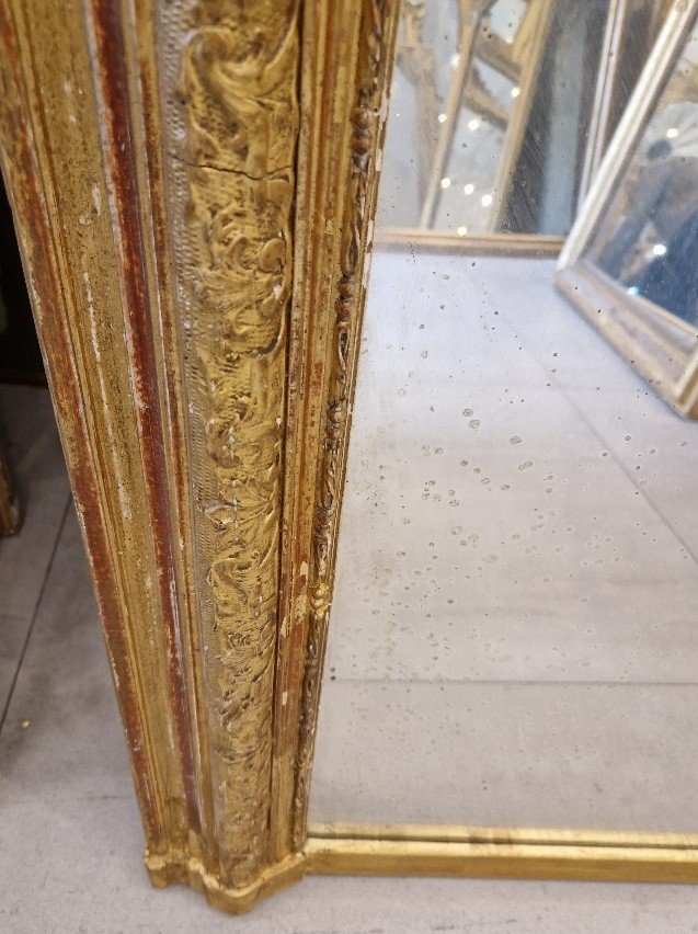 Large miroir trumeau Louis XIV glace de cheminée  128*158cm-photo-4