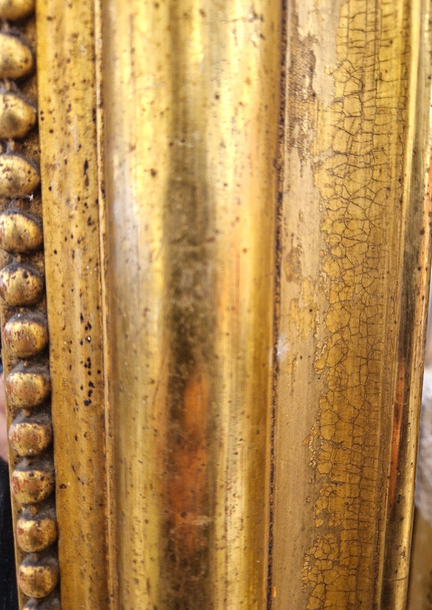 Miroir Louis Philippe feuilles d'or glace au mercure 110*158 cm-photo-3