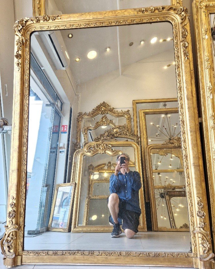 Large miroir Louis Philippe Epoque glace de cheminée136*190cm-photo-3