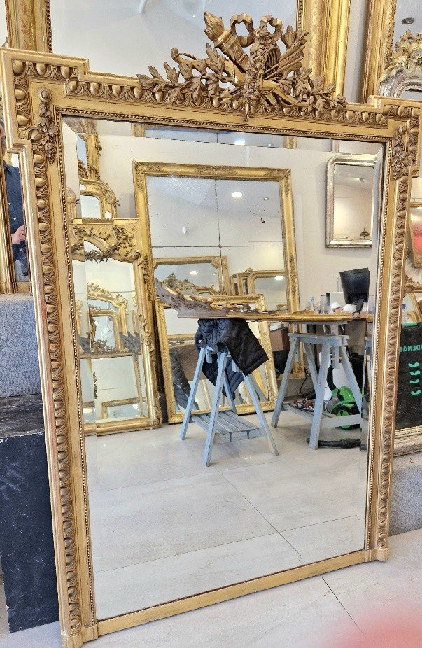 Napoleon III Gold Mirror With Gold Leaves 110*160cm