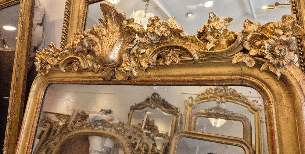 Louis Philippe Gold Cartouche Mirror 105/182cm-photo-3