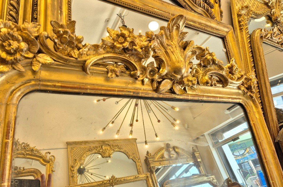 Louis Philippe Gold Cartouche Mirror 105/182cm-photo-3