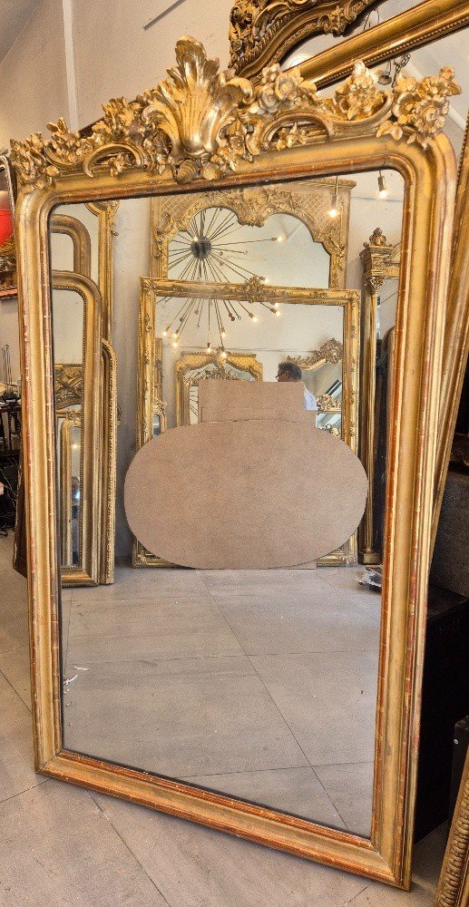 Louis Philippe Gold Cartouche Mirror 105/182cm-photo-5