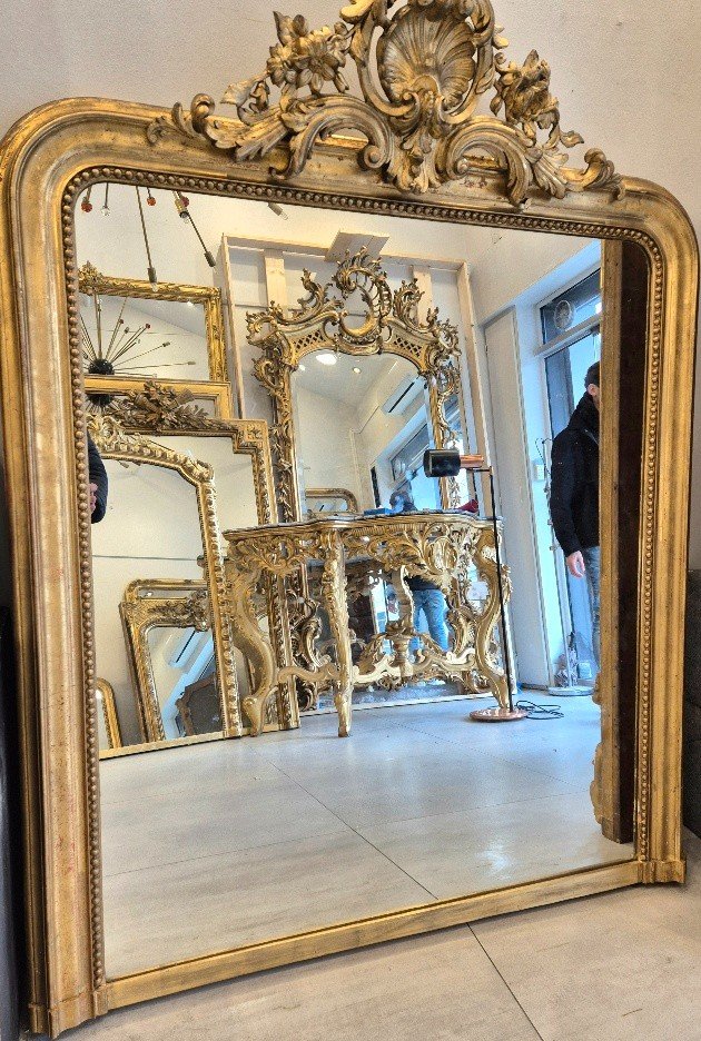 Miroir Louis Philippe Feuilles d'Or  125*170cm-photo-8