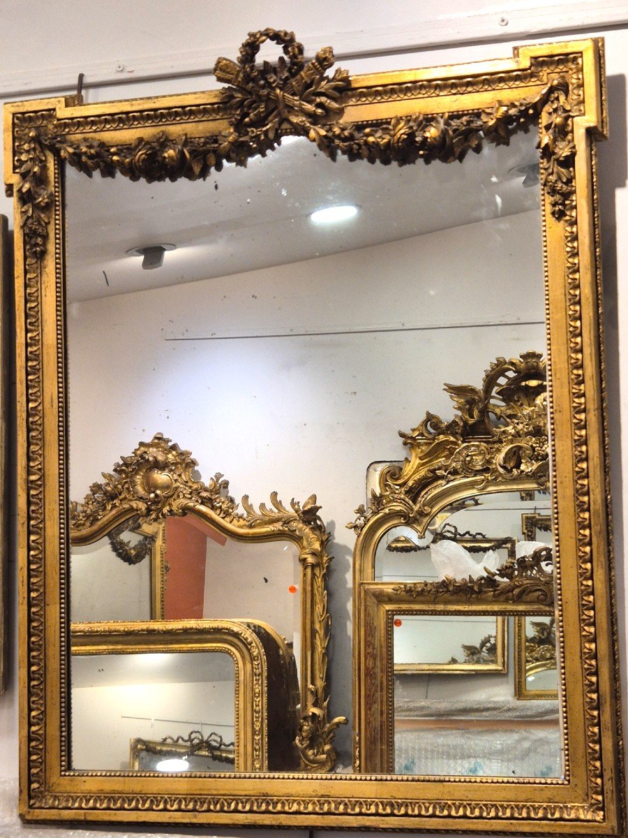 Charmant miroir Louis XVI  guirlandes 68*88cm-photo-4