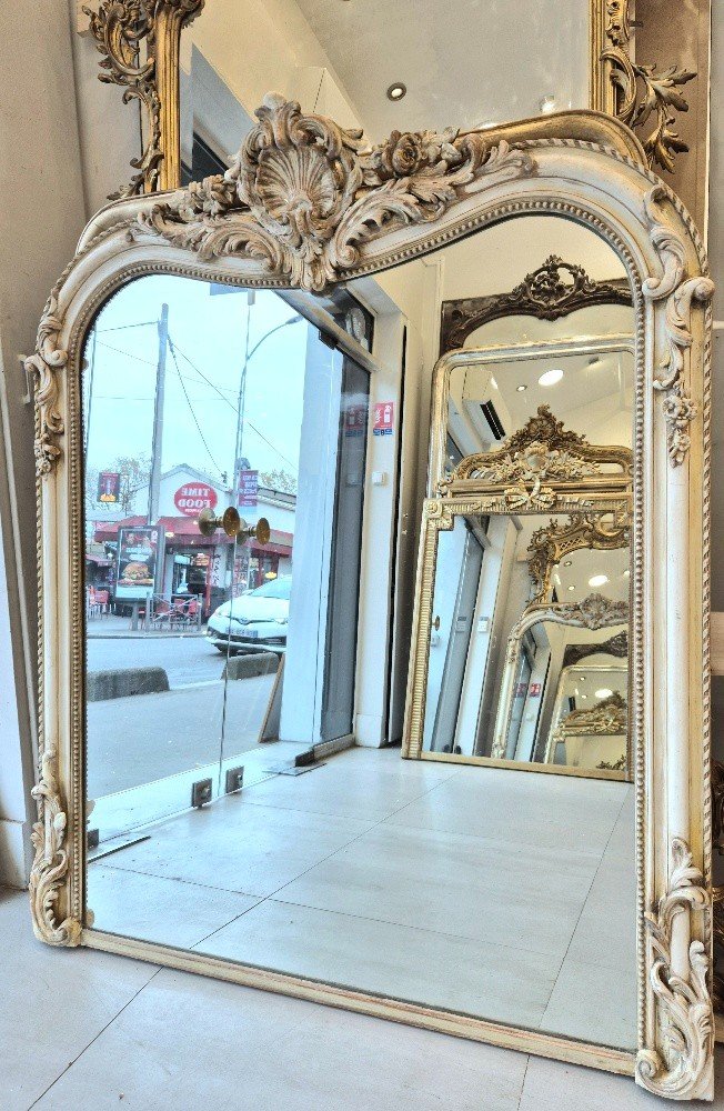 Large miroir Louis XV glace de cheminée 138*162cm-photo-4