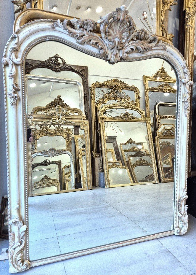 Large miroir Louis XV glace de cheminée 138*162cm