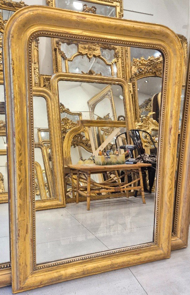 Miroir Louis Philippe Feuilles d'or  88*122cm