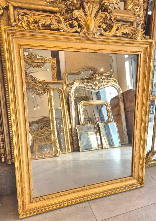 Antique Gilded Mirror With Mercury Glass Pediment 110*147cm