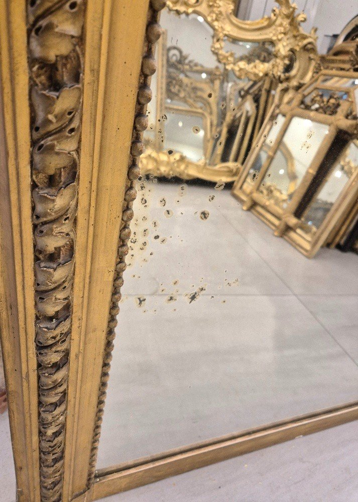 Louis XVI Mirror Between Two Windows Gilded 92*215cm-photo-3