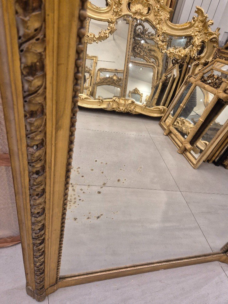 Louis XVI Mirror Between Two Windows Gilded 92*215cm-photo-4