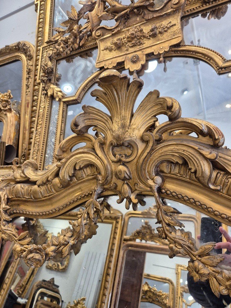 Napoleon III Gilded Mirror 104*168cm-photo-3