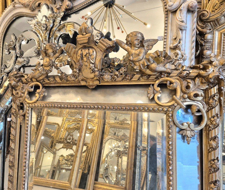 Miroir Napoléon III Putti Doré 98*120cm-photo-4