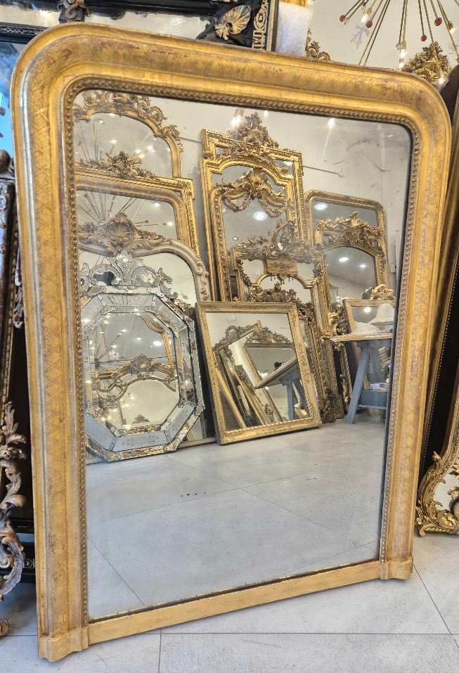 Glace Ancienne Miroir Louis Philippe de cheminée 105*130 Cm