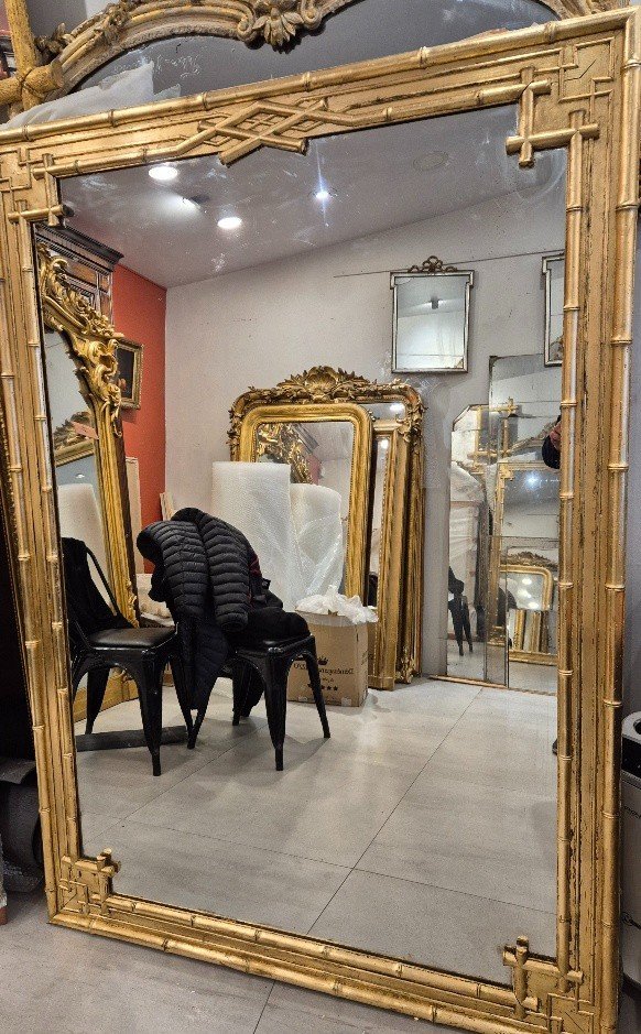 Miroir Charles X Bambou Doré  125*176cm-photo-8