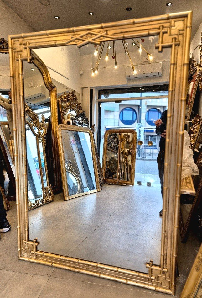 Miroir Charles X Bambou Doré  125*176cm