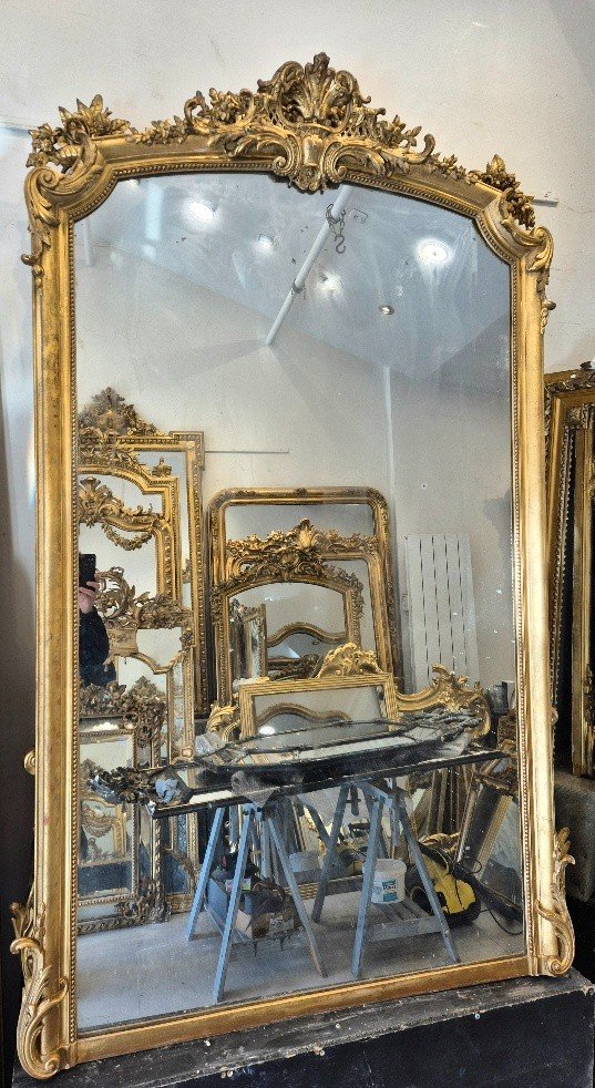 Miroir Napoleon III Doré  124*196cm-photo-3