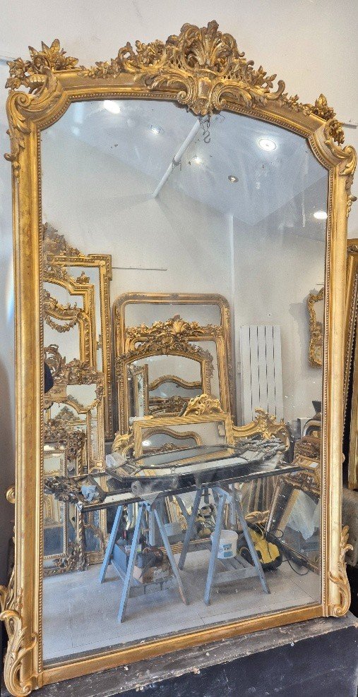 Miroir Napoleon III Doré  124*196cm-photo-3