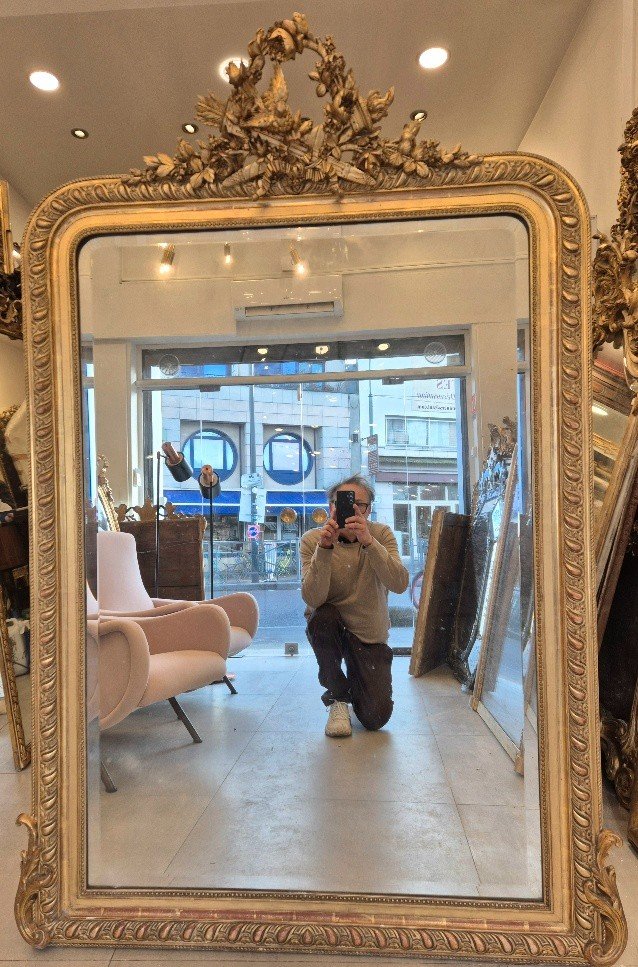 Napoleon III Gilded Mirror 120*175cm-photo-3