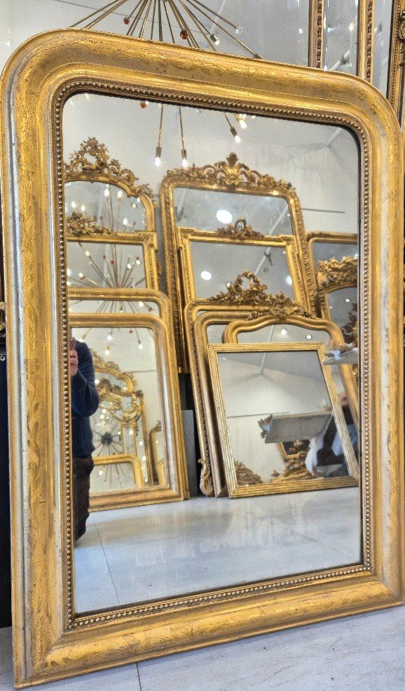 Miroir Louis Philippe  Doré  Feuilles d'Or, 88*122cm-photo-3