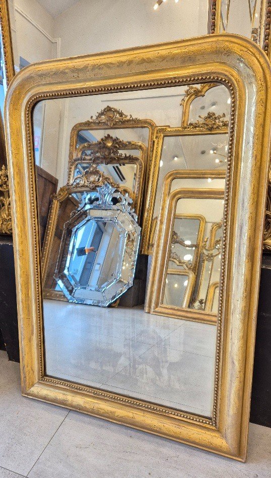 Miroir Louis Philippe  Doré  Feuilles d'Or, 88*122cm