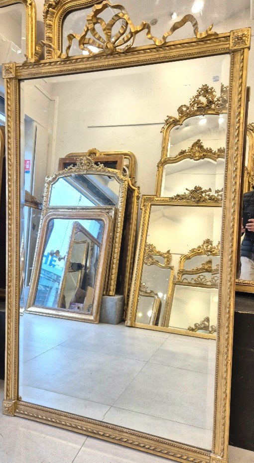 Louis XVI Style Mirror Bow Beveled Mirror 104*180 Cm-photo-1