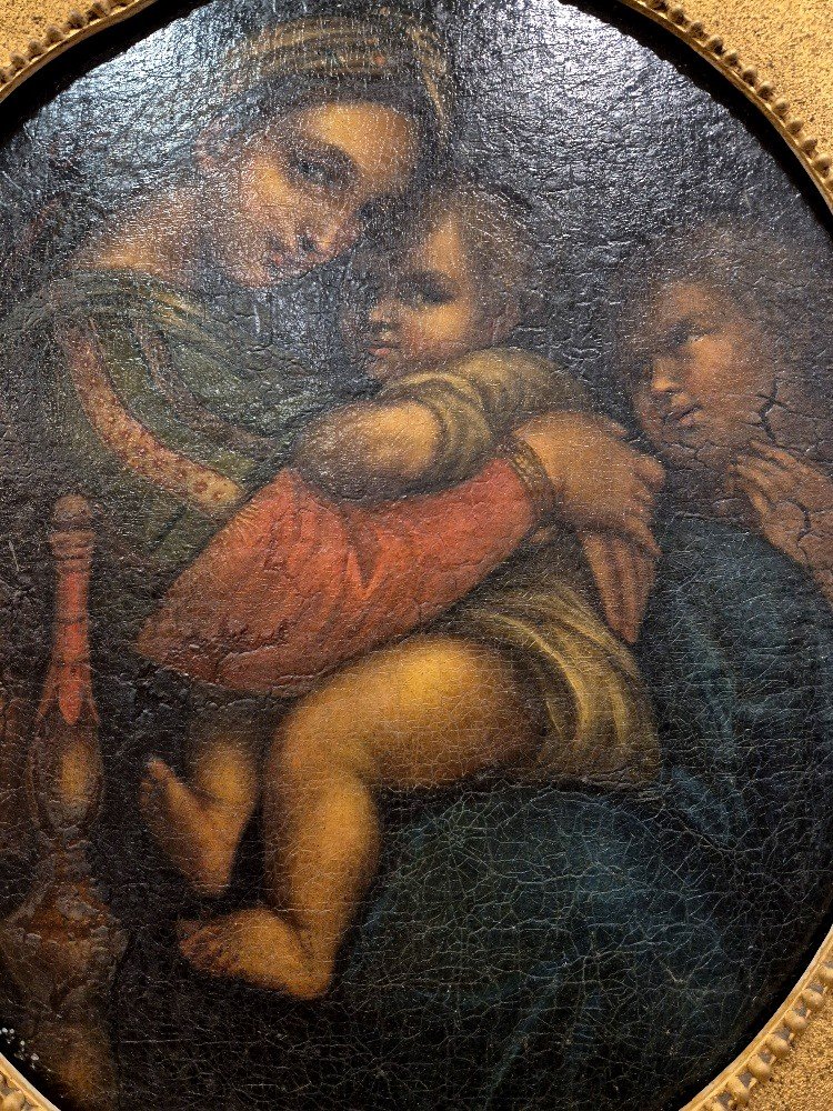 Tableau Raphaël "Vierge à La Chaise" 58*62 cm-photo-4