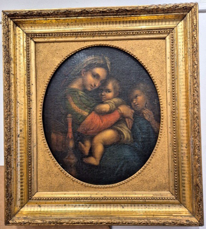 Tableau Raphaël "Vierge à La Chaise" 58*62 cm-photo-1