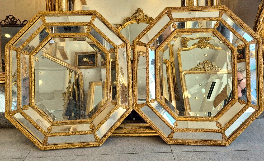 Paire De Miroirs Napoléon III  68*77cm