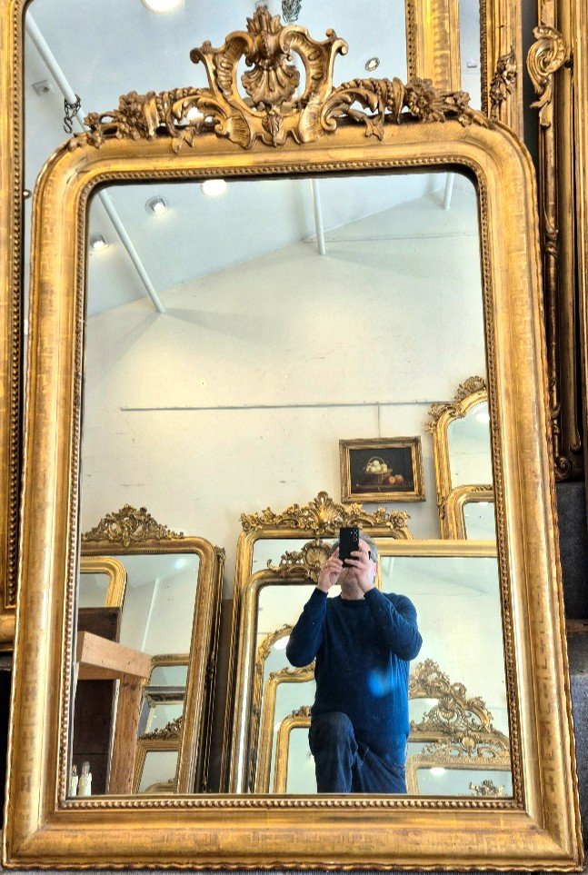 Louis Philippe Mirror With Cornucopia Pediment 101*158 Cm-photo-2