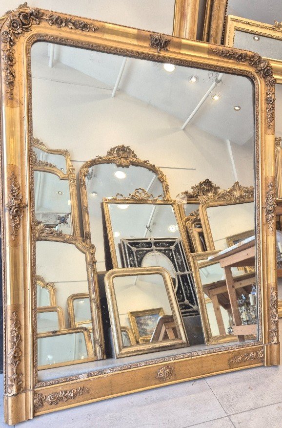 Miroir de cheminée glace ancienne mercure 120*145 Cm