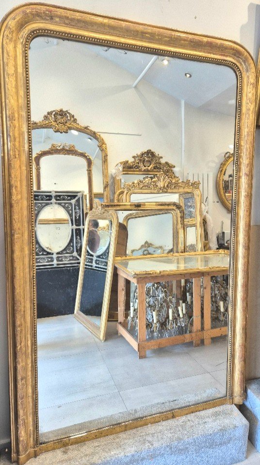 Très grand miroir Louis Philippe de cheminée glace mercure 124*195cm