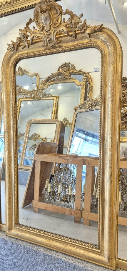 Louis Philippe Mirror With Old Shell Glass 71*136 Cm-photo-1