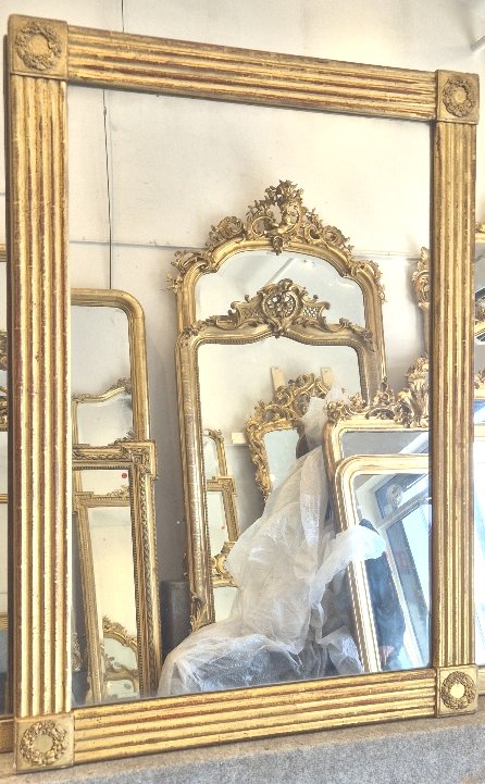 Rectangular Channel Mirror With Antique Mirror 96*69 Cm-photo-1