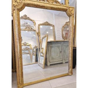 Large miroir trumeau Louis XIV glace de cheminée  128*158cm