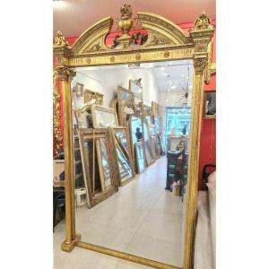 Very Large And Wide Column Mirror Vase Ice Fireplace 138*243 Cm