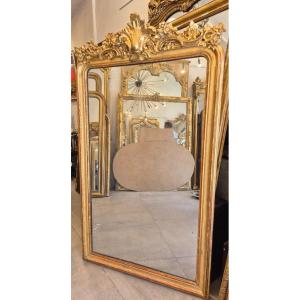 Miroir Louis Philippe Doré Cartouche 105/182cm