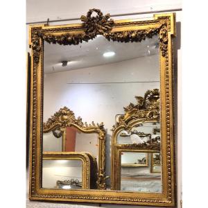 Charmant miroir Louis XVI  guirlandes 68*88cm