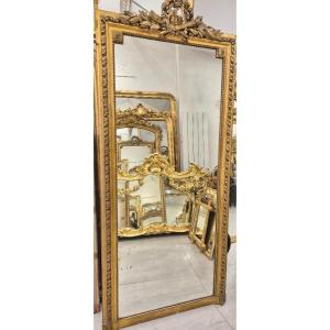 Miroir Louis XVI  Entre Deux  Fenêtres  Doré  92*215cm