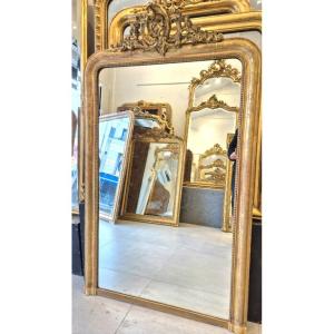 Miroir Louis Philippe Doré glace de cheminée 105*172cm