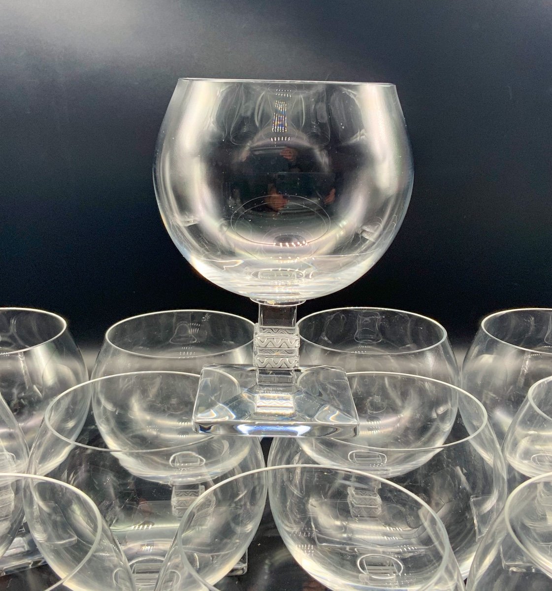 Lalique 12 Argos Burgundy Glasses-photo-3