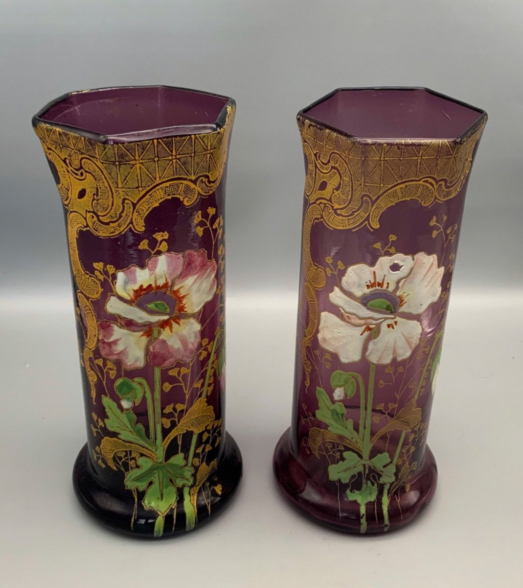 Legras Paire De Vases 1900-photo-2