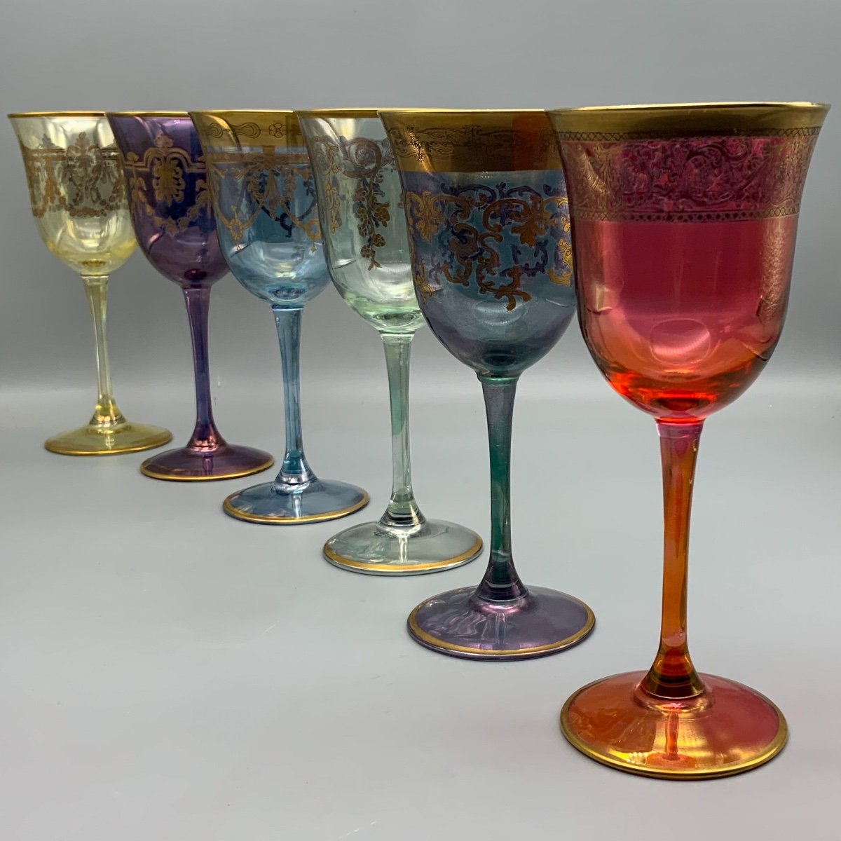 6 Verres Polychromes Vetrerie Di Empoli