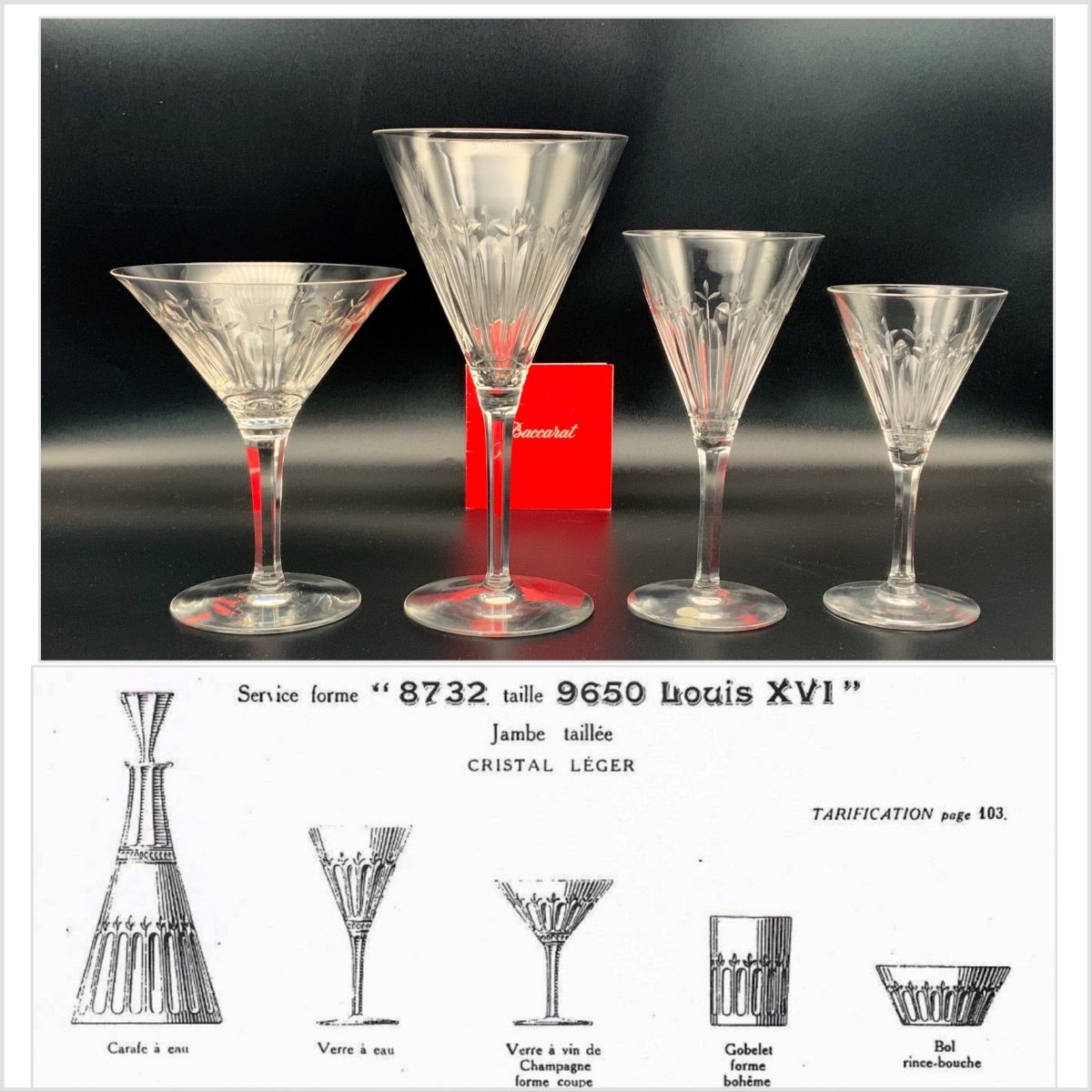 Baccarat Service De 46 Verres Style Louis XVI-photo-4