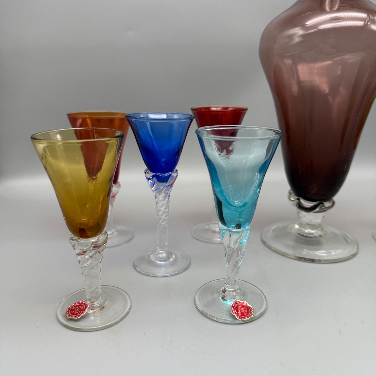 Murano Polychrome Glass Liqueur Service -photo-2