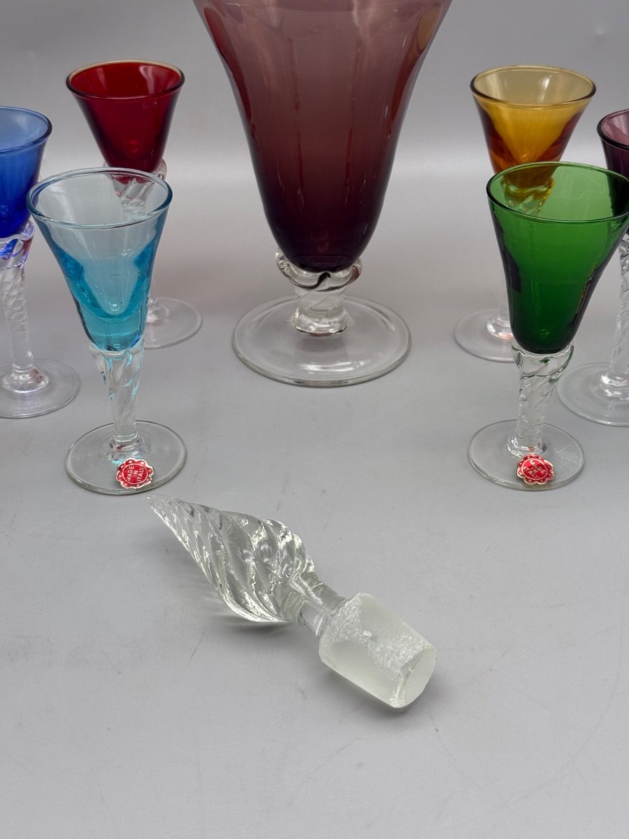 Murano Polychrome Glass Liqueur Service -photo-3