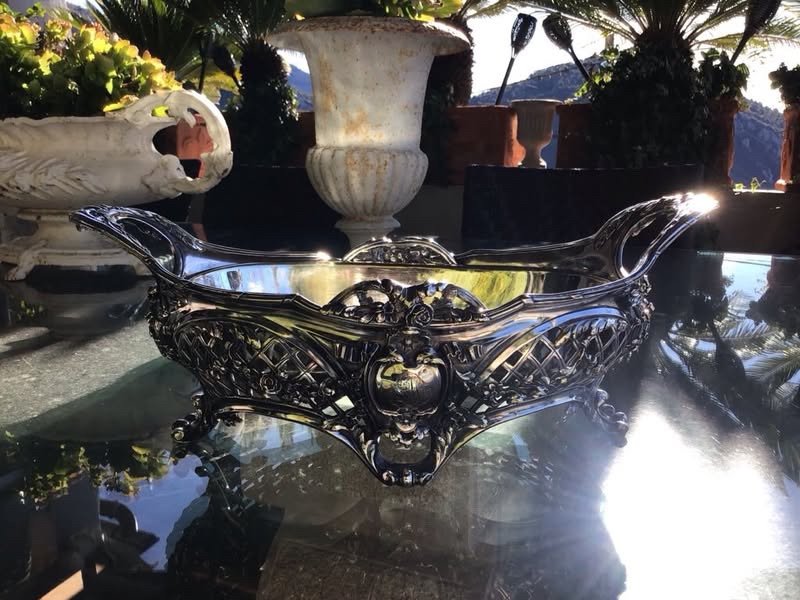 19th Century Silver-plated Bronze Planter-photo-2