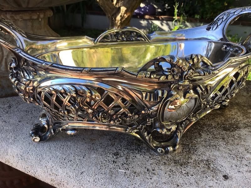 19th Century Silver-plated Bronze Planter-photo-3