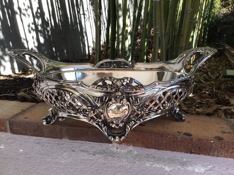 19th Century Silver-plated Bronze Planter-photo-1